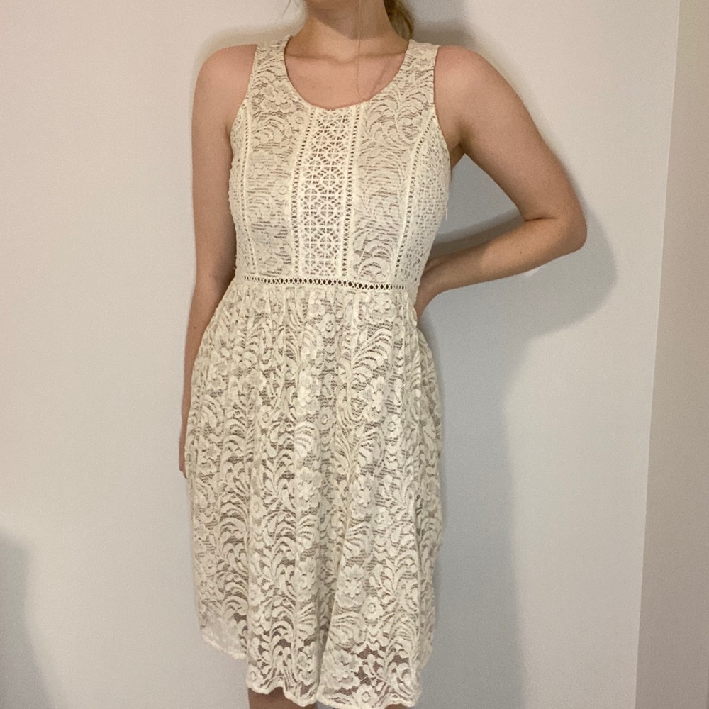 Cream Lace Dress